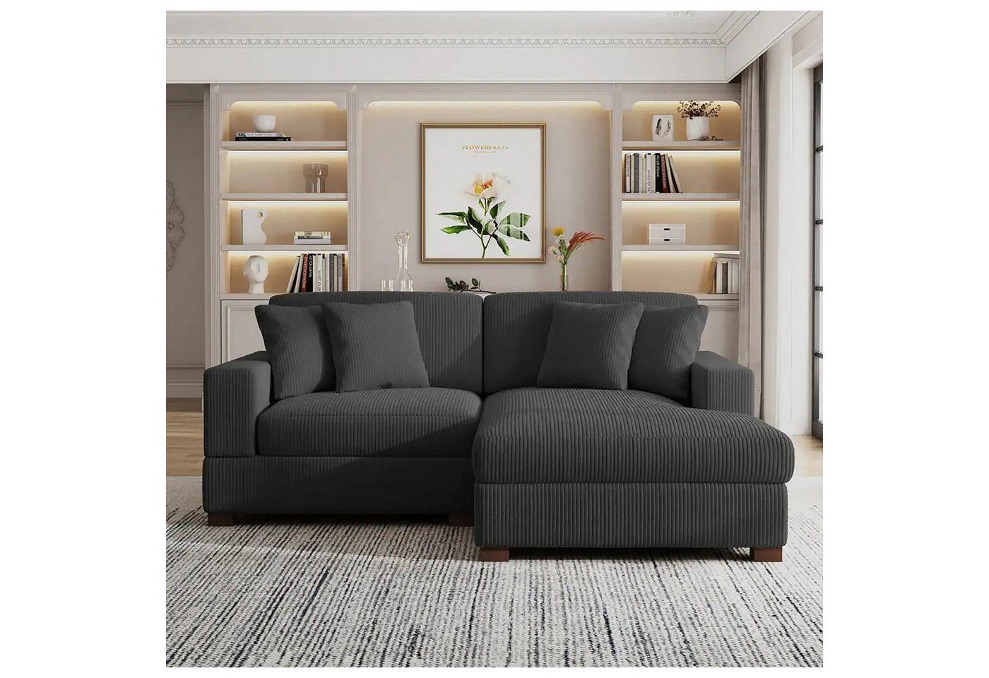 HTI-Living Sofa Couch mit Ottomane Rechts Xenia Anthrazit, Stück 1 Teile HTI-Living Sofa Couch mit Ottomane Rechts Xenia Anthrazit, Stück 1 Teile von HTI-Living