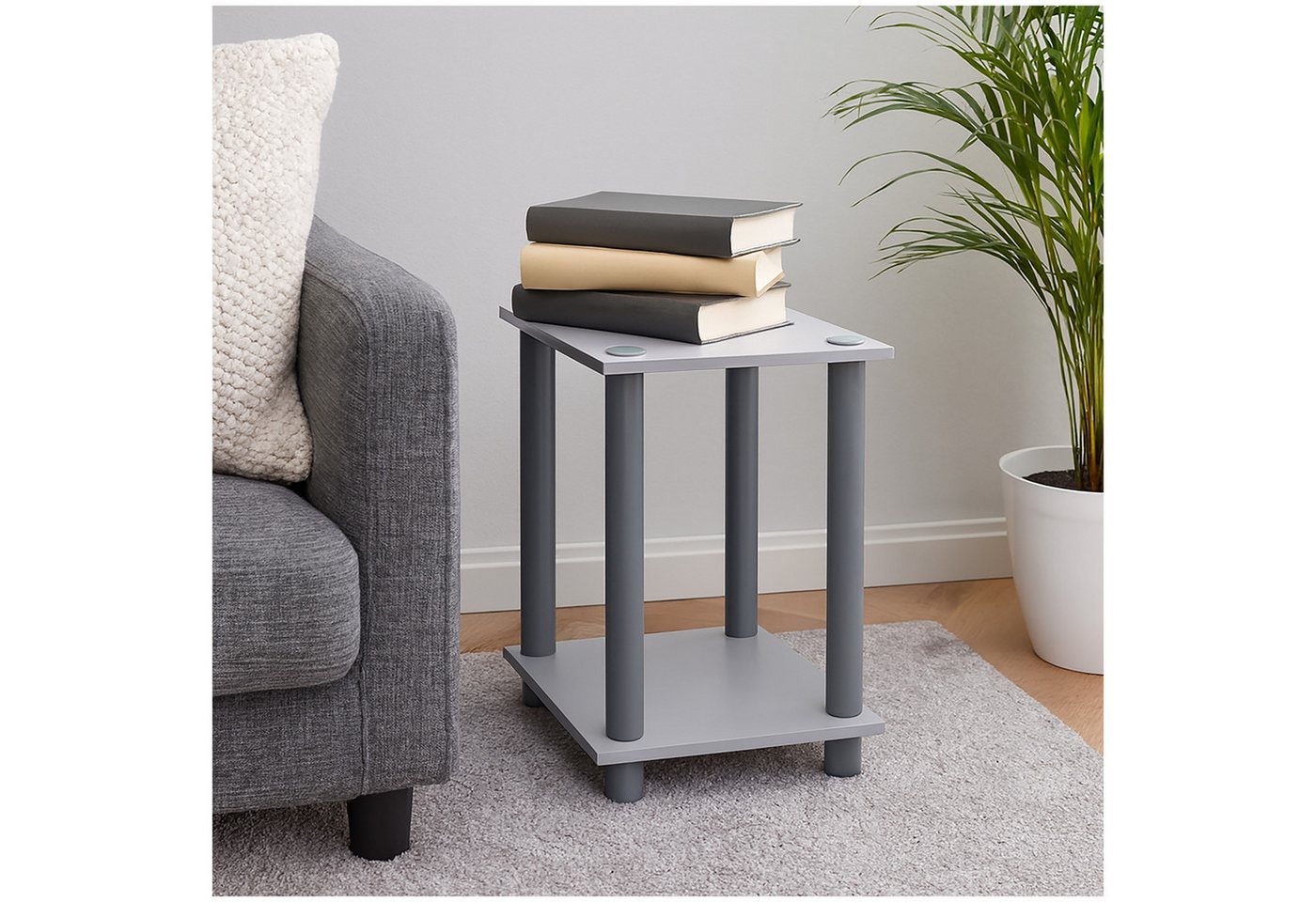 HTI-Living Standregal Moderner Beistelltisch in Grau mit Ablage, Stück 1-tlg., kompakter Ablagetisch, Regal von HTI-Living