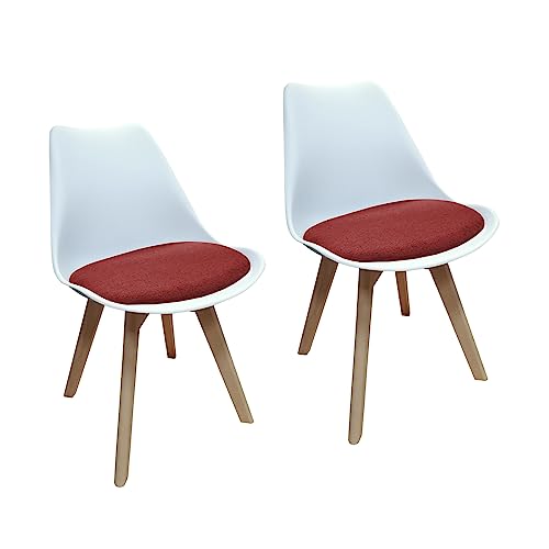 HTI-Living Stuhl Atlanta Webstoff 2er-Set Esszimmerstuhl Weiß, Rot HTI-Living Stuhl Atlanta Webstoff 2er-Set Esszimmerstuhl Weiß, Rot von HTI-Living