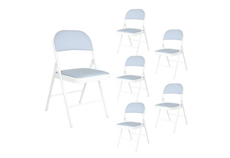 HTI-Living Stuhl Klappstuhl Kunstleder Gestell Weiß 6er-Set (Set, 6 St), Küchenstuhl Campingstuhl Bestuhlung Events von HTI-Living