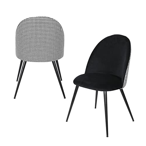 HTI-Living Stuhl Tampa 2er-Set Esszimmerstuhl Designstuhl Hahnentritt Schwarz-Weiß von HTI-Living