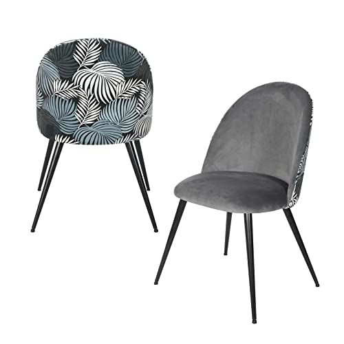HTI-Living Stuhl Tampa Leaf Grau Esszimmerstuhl Designstuhl 2-teilig von HTI-Living