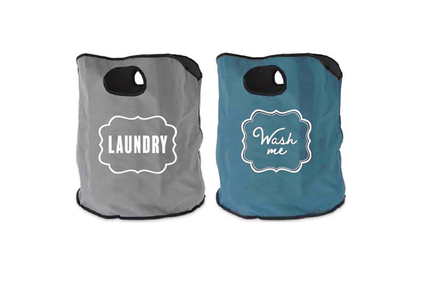 HTI-Living Wäschesack Wäschesack 2er Set Laundry (Set, 2 St., 2 Wäschesäcke mit verschiedenen Motiven), Schmutzwäschebehälter von HTI-Living