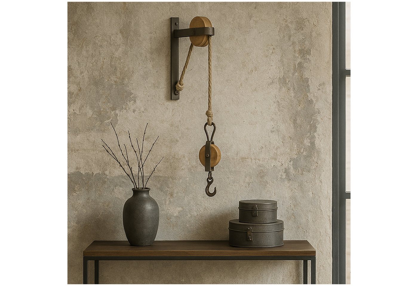 HTI-Living Wanddekoobjekt Dekohaken Wandhaken im Industrie Stil (Stück, 1 St., 1 Wandhaken), Industrie Design Vintage Ampelhaken von HTI-Living