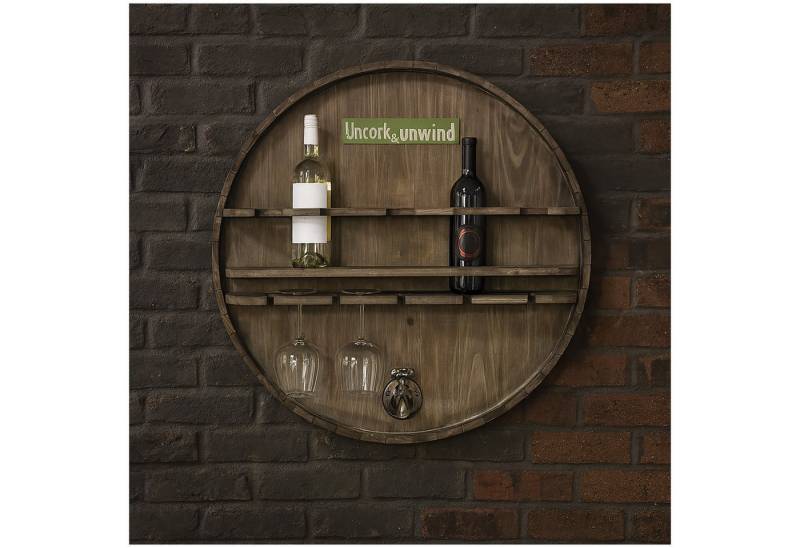 HTI-Living Wandregal Wandregal Weinfass, Stück 1-tlg., Weinregal Regal für Gläser von HTI-Living