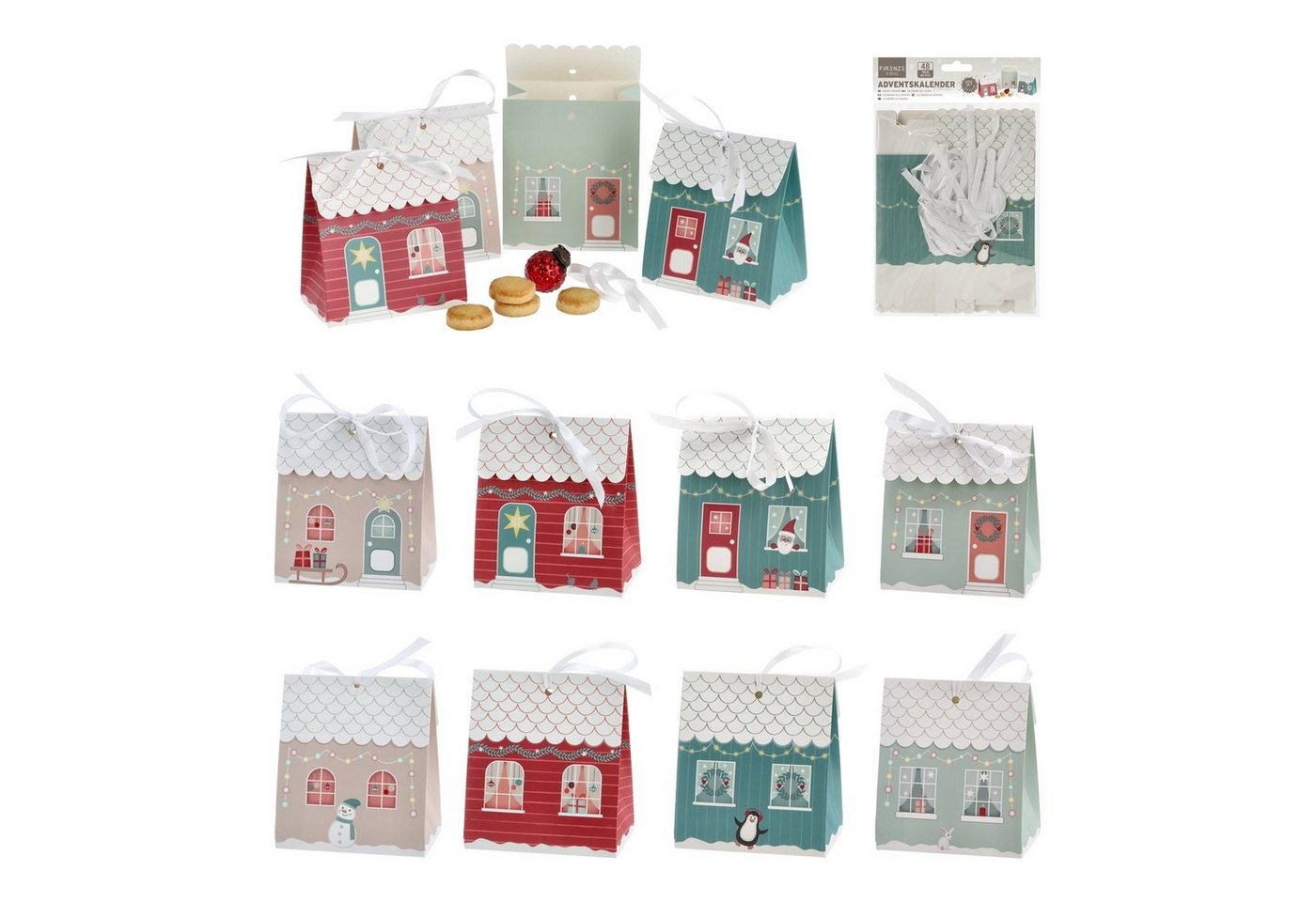 HTI-Living Weihnachtsfigur Adventskalender 48-teilig DIY (Set, 1 Adventskalender), zum Basteln von HTI-Living