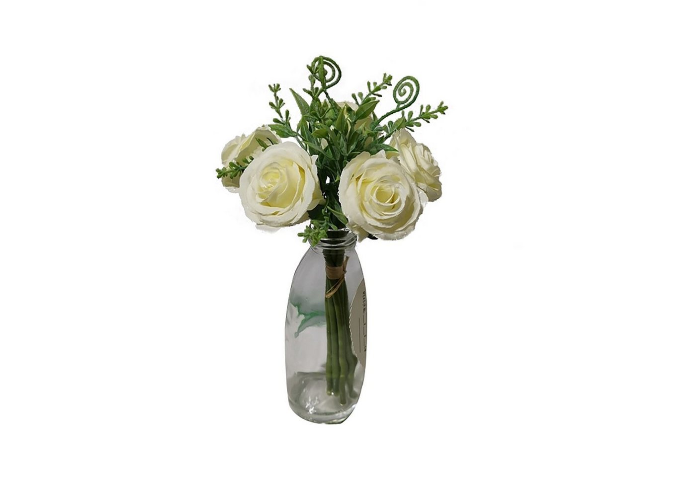 Kunstblume Kunstblume Rosenstrauß in Vase Flora Rose, HTI-Living, Höhe 20 cm von HTI-Living