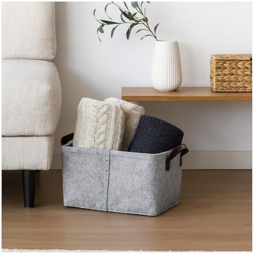 Aufbewahrungskorb aus robustem Filz Vielseitig einsetzbar Aufbewahrungsbox Filzkorb HTI living von HTI living