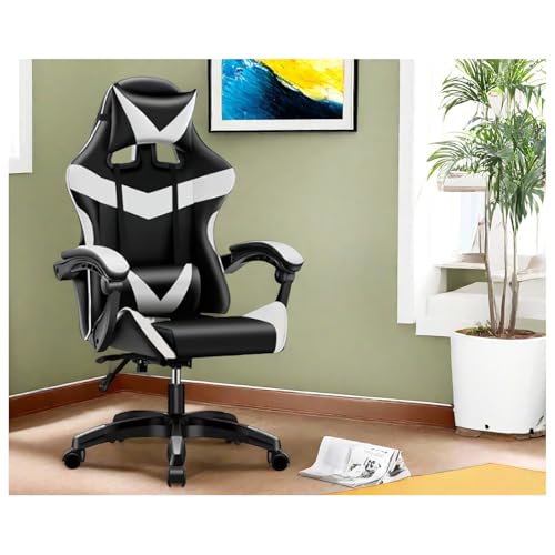HTI living Bürostuhl Schwarz/Weiß Krit Power Gaming Stuhl Drehstuhl Schreibtischstuhl von HTI living