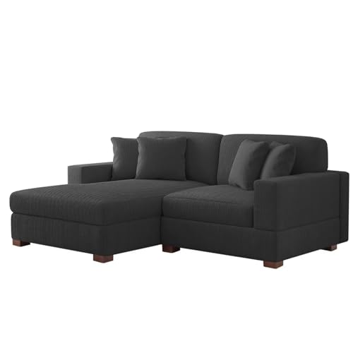 HTI living Ecksofa mit Ottomane Links Xenia Couch Zweisitzer Anthrazit von HTI living