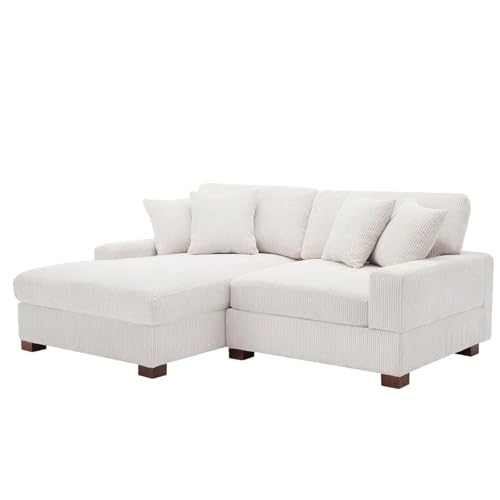 HTI living Ecksofa mit Ottomane Links Xenia Couch Zweisitzer Beige von HTI living