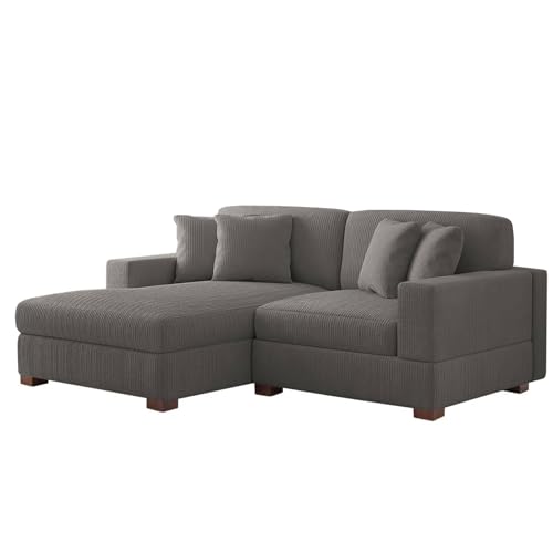 HTI living Ecksofa mit Ottomane Links Xenia Couch Zweisitzer Hellgrau von HTI living