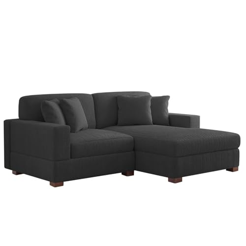HTI living Ecksofa mit Ottomane Rechts Xenia Sofa Zweisitzer Anthrazit von HTI living