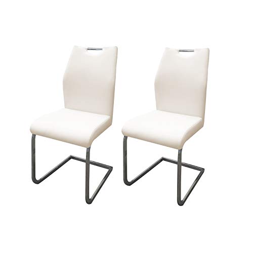 HTI living Esszimmerstuhl 2er Set Cremeweiß Nelly Schwingstuhl Wartezimmerstuhl von HTI living