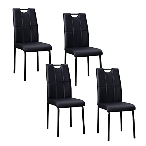 HTI living Esszimmerstuhl Denton Kunstleder Schwarz 4er-Set Polsterstuhl HTI living Esszimmerstuhl Denton Kunstleder Schwarz 4er-Set Polsterstuhl von HTI living