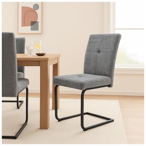 HTI living Esszimmerstuhl Kinsey Grau 2er-Set Freischwinger Schwingstuhl von HTI living