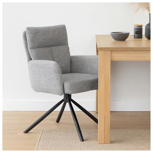 HTI living Esszimmerstuhl Kyra Hellgrau 2er-Set Drehstuhl Auto-Return von HTI living