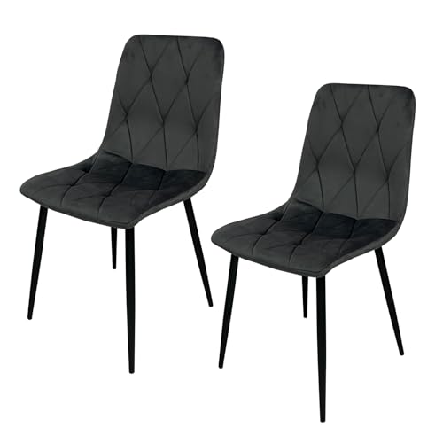 HTI living Esszimmerstuhl Mesa Eco Samt Grau 4-Fußstuhl Velvet 2-teilig HTI living Esszimmerstuhl Mesa Eco Samt Grau 4-Fußstuhl Velvet 2-teilig von HTI living