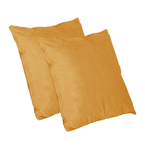 HTI living Kissen Nathalie Unifarben 2er-Set Currygelb Dekokissen Sofakissen von HTI living