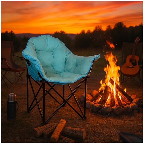 HTI living Klappbarer Komfortsessel mit weichem Velvet Bezug Campingstuhl Hellblau von HTI living