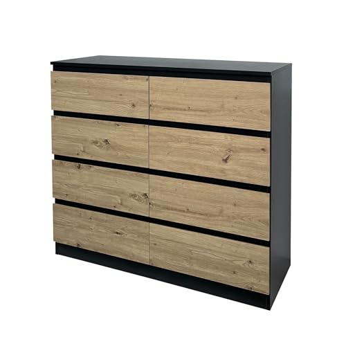 HTI living Kommode 8 Schubladen Thekla Schwarz-Artisaneiche Sideboard HTI living Kommode 8 Schubladen Thekla Schwarz-Artisaneiche Sideboard von HTI living