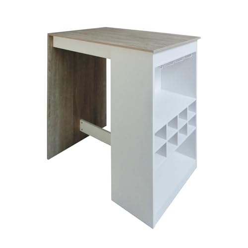 HTI living Küchenbar Lisa Sonoma Weiß Bartisch mit Regal von HTI living