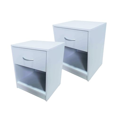 HTI living Nachtschrank 2er Set Nina Weiß Nachttisch Nachtkommode Nachtkonsole HTI living Nachtschrank 2er Set Nina Weiß Nachttisch Nachtkommode Nachtkonsole von HTI living