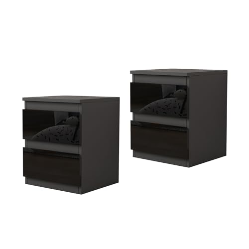 HTI living Nachtschrank Kenji Hochglanz Schwarz 2er-Set Nachtkommode 2 Schubladen HTI living Nachtschrank Kenji Hochglanz Schwarz 2er-Set Nachtkommode 2 Schubladen von HTI living