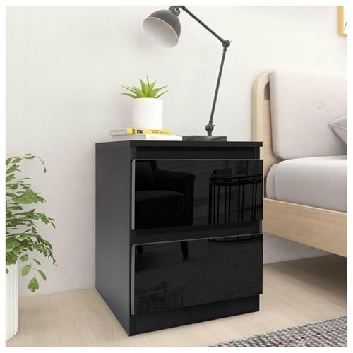 HTI living Nachtschrank Kenji Hochglanz Schwarz Nachtkommode 2 Schubladen HTI living Nachtschrank Kenji Hochglanz Schwarz Nachtkommode 2 Schubladen von HTI living