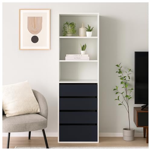 HTI living Schrank mit 4 Schubladen und 3 offenen Fächern Weiß/Grau Highboard Standregal Mehrzweckschrank HTI living Schrank mit 4 Schubladen und 3 offenen Fächern Weiß/Grau Highboard Standregal Mehrzweckschrank von HTI living