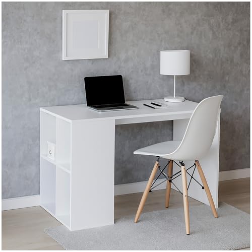 HTI living Schreibtisch in Weiß mit seitlichen Ablagefächern kompakter Bürotisch für Homeoffice und Büro Computertisch Arbeitstisch Bürotisch Laptoptisch HTI living Schreibtisch in Weiß mit seitlichen Ablagefächern kompakter Bürotisch für Homeoffice und Büro Computertisch Arbeitstisch Bürotisch Laptoptisch von HTI living