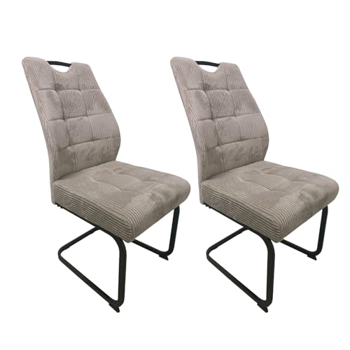 HTI living Schwingstuhl Marek Cord Taupe 2er-Set Esszimmerstuhl Freischwinger HTI living Schwingstuhl Marek Cord Taupe 2er-Set Esszimmerstuhl Freischwinger von HTI living