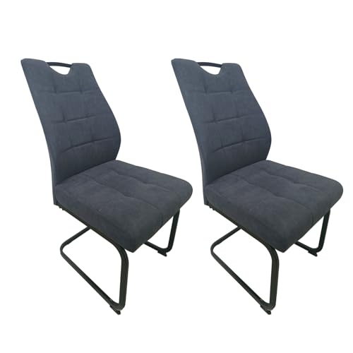 HTI living Schwingstuhl Marek Velvet Dunkelgrau 2er-Set Esszimmerstuhl Freischwinger Samt HTI living Schwingstuhl Marek Velvet Dunkelgrau 2er-Set Esszimmerstuhl Freischwinger Samt von HTI living