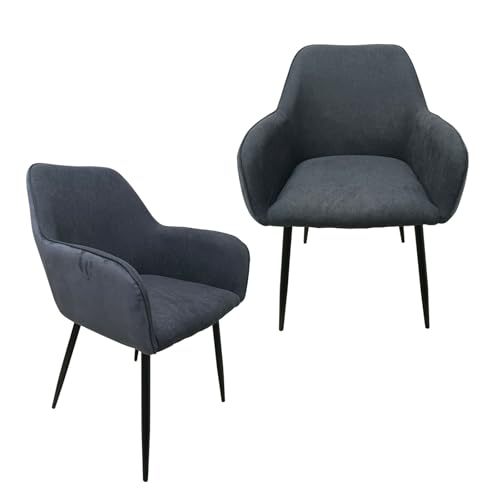 HTI living Stuhl Albany Soft Grau 2er-Set Esszimmerstuhl Armlehnenstuhl Polsterstuhl von HTI living