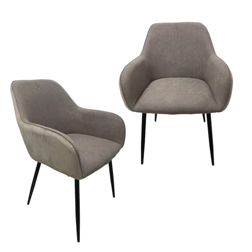 HTI living Stuhl Albany Soft Hellbraun 2er-Set Esszimmerstuhl Armlehnenstuhl Polsterstuhl von HTI living