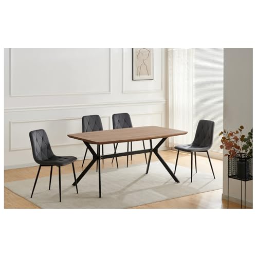 HTI living Stuhl Mesa Eco 4er-Set Velvet Grau Esszimmerstuhl Samt HTI living Stuhl Mesa Eco 4er-Set Velvet Grau Esszimmerstuhl Samt von HTI living