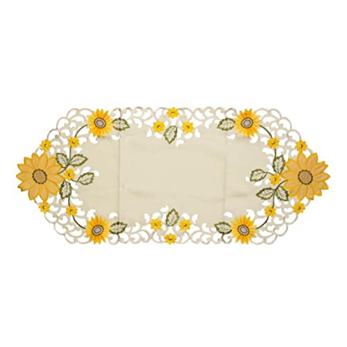 HTI living Tischläufer 40 x 90 cm Sonnenblume Tischdecke von HTI living