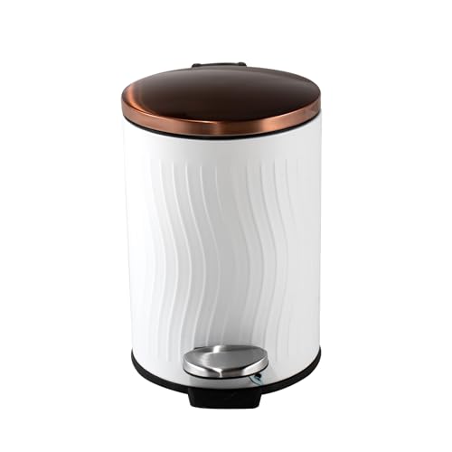 HTI living Treteimer Jannik 3 Liter Weiß Kupfer Mülleimer Kosmetikeimer Edelstahl HTI living Treteimer Jannik 3 Liter Weiß Kupfer Mülleimer Kosmetikeimer Edelstahl von HTI living