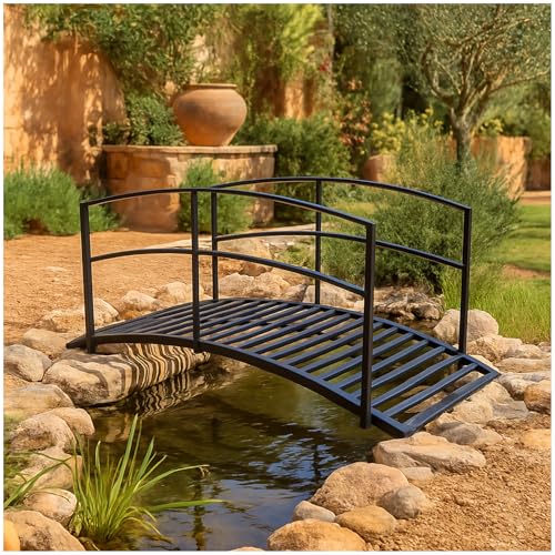 HTI living Zierbrücke/Teichbrücke aus Metall dekorative Gartenbrücke für Teiche Beete Metallbrücke von HTI living