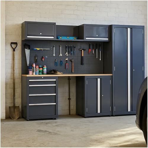 Werkstattwand Havel Grau Werkzeugwand Schranksystem Lochwand HTI living von HTI living