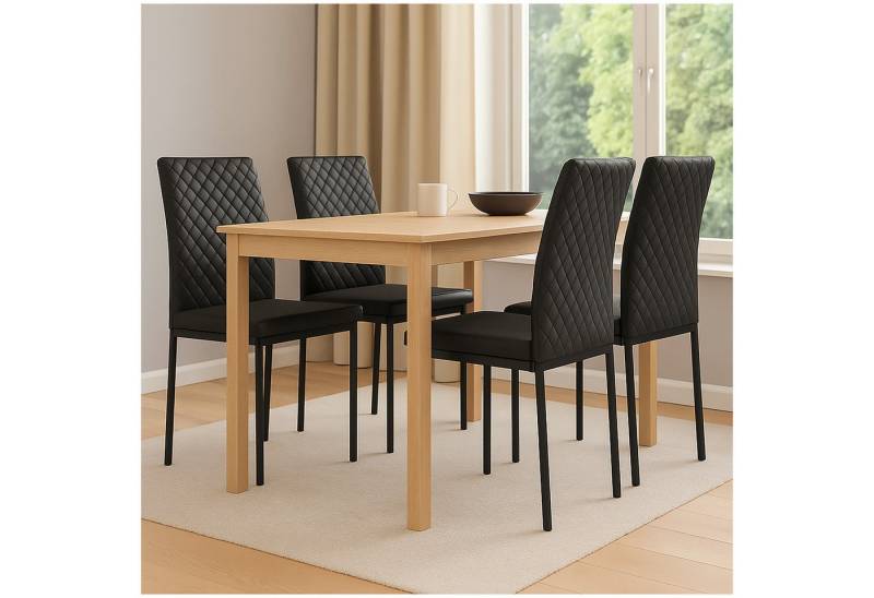 HTI Esszimmerstuhl 4er Set Esszimmerstühle Tromi in Wildlederoptik mit Zierstich (Set, 4 St), gepolstert Moderne Stühle von HTI