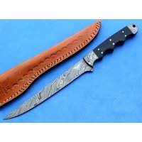 Ht-22 Damaskus Messer Benutzerdefinierte Handgemachte Filet/Boning Bull Horn Griff Angeln Küche von HTKnives