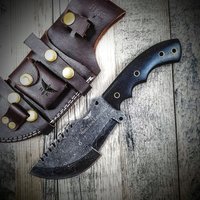Hts-2 Breite Sanmai Damaskus Tracker Blk/Handgefertigt Custom Geschmiedet Hoch Poliert Micarta Griff Survival Tool Bushcraft Feld von HTKnives