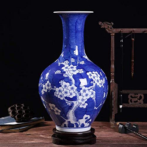 Bodenvase Chinesische Jingdezhen Antiquitäten China Hand Classic Blue Floral Design Weiß Porzellan Vase Authentic Blume Muster Keramik (Farbe:c) (Color : A) von HTL