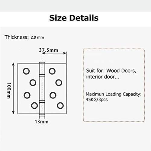 2 Stück 100 mm Edelstahl-Stoßscharniere for Innentüren, Holztürscharnier (AB)(Brass) von HTLCDZ