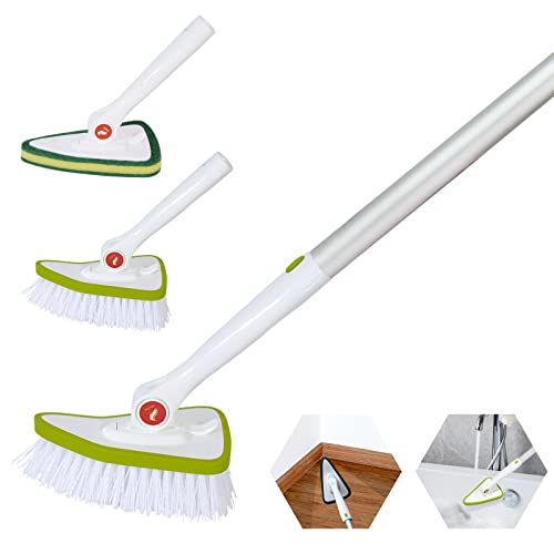 122 cm Tub & Tile Scrub Cleaning Brush with Long Handle - 2-in-1 Extendable Handle from 20 cm to 84 cm to 122 cm Lightweigh Cleaning Floor Brush for Kitchen Bathroom Toilet Bathtub Wall von HTMOVAET