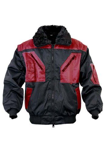 HTR 0623-l-1031 Größe L Pilot Jacke – Schwarz/Rot von HTR