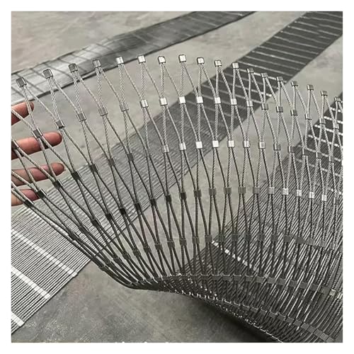 HTRDFWD Diebstahlschutznetz aus Edelstahl 304, Absturzsicherungsnetz, Flexibles Kabel, Balustradennetz in großer Höhe, 10 cm/2 mm, Absturzsicherungsnetz, Sicherheitsnetz(1.5x10m/4.92x32.8ft) von HTRDFWD