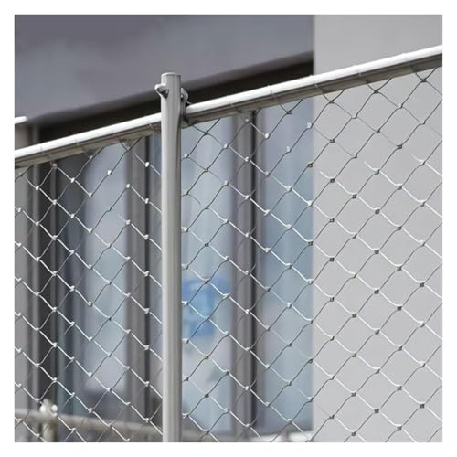 HTRDFWD Flexibles Edelstahlseilgeflecht, Metall-Leitplankennetz, Drahtseil für Garten, Bauernhof, Treppe, Balkon, Sicherheitsnetz für Balkon, 10 cm/2 mm, für Geflügelbarriere(1.5x15m/4.92x49.21ft) HTRDFWD Flexibles Edelstahlseilgeflecht, Metall-Leitplankennetz, Drahtseil für Garten, Bauernhof, Treppe, Balkon, Sicherheitsnetz für Balkon, 10 cm/2 mm, für Geflügelbarriere(1.5x15m/4.92x49.21ft) von HTRDFWD