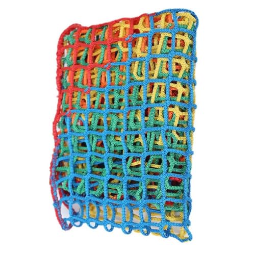HTRDFWD Sicherheitsnetz, buntes knotenloses gewebtes Sicherheitsnetz, Seilnetz, reißfestes Dschungel-Zaubernetz, anpassbar(1.2x10m/4x33ft) von HTRDFWD